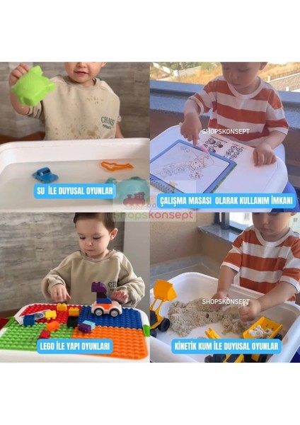 Eğitici Zeka Geliştiren Yaratıcı Aktivite Masası (49 Adet Parça LEGO ve Sandalye Hediyeli) 3+ Yaş indirimleri
