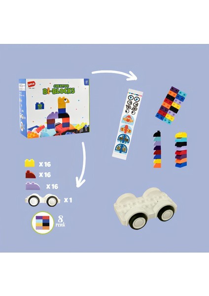 Eğitici Zeka Geliştiren Yaratıcı Aktivite Masası (49 Adet Parça LEGO ve Sandalye Hediyeli) 3+ Yaş