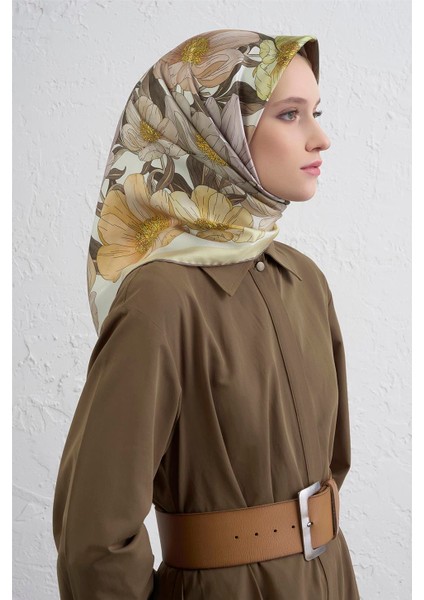 Çiçek Desenli Saf Ipek Twill Eşarp 9403D 38 fiyatları