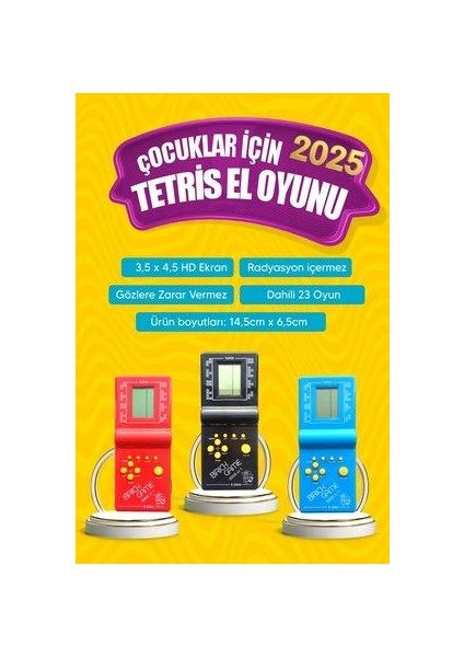 Nostaljik Tek Kollu El Atarisi KY.TETRIS - Sarı Renk Tetris Oyunu (4K Destek Yok, Geniş Depolama Yok) fırsatları