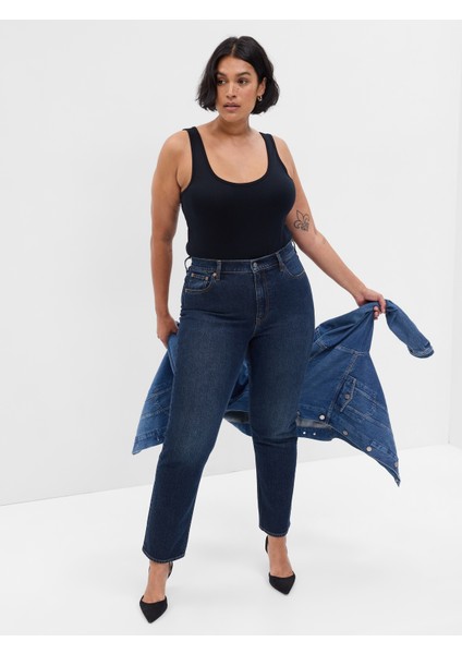 Kadın Lacivert High Rise '90S Straight Jean Pantolon