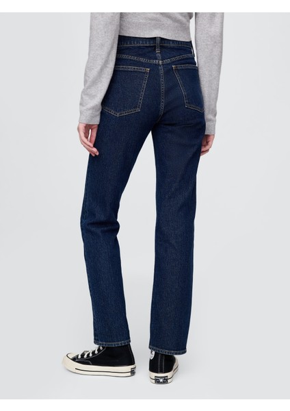 Kadın Lacivert High Rise '90S Straight Jean Pantolon