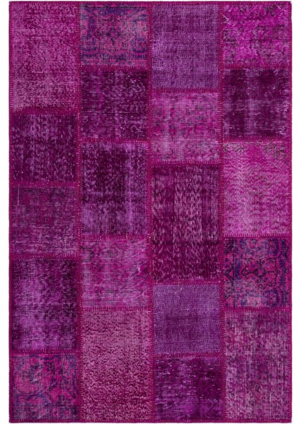 Iskece Pembe Eskitme Etnik Modern Desenli Yün Hav Toz Vermez Leke Tutmayan Salon Yolluk Mutfak El Dokuma Halı