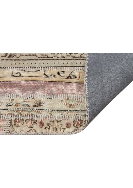 Krem Patchwork Etnik Modern Desenli Yün Hav Toz Vermez Leke Tutmayan Salon Yolluk Mutfak El Dokuma Halı fiyatları