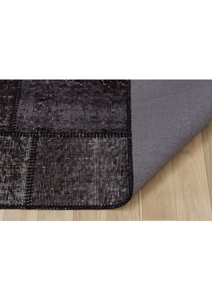 Siyah Patchwork Etnik Modern Desenli Yün Hav Toz Vermez Leke Tutmayan Salon Yolluk Mutfak El Dokuma Halı fiyatları