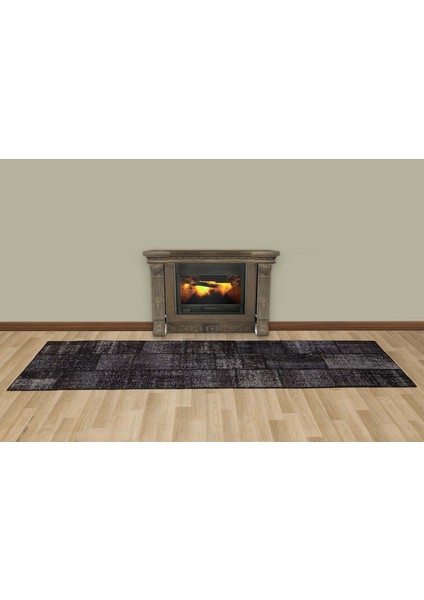 Siyah Patchwork Etnik Modern Desenli Yün Hav Toz Vermez Leke Tutmayan Salon Yolluk Mutfak El Dokuma Halı fırsatları