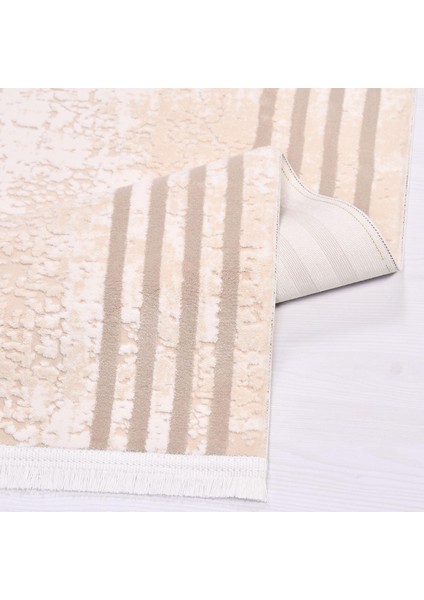 Addilyn Çerçeveli Krem Akrilik Dikdörtgen Modern Desenli Akrilik Hav Vermeyen Leke Tutmayan Kolay Temizlenen Yumuşak Makine Salon Yolluk Mutfak Halı modelleri