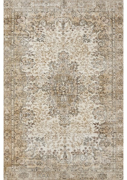 Kahverengi Klasik Etnik Modern Desenli Pamuk Makinada Yıkanabilir Hav Toz Vermez Leke Tutmayan Kaymaz Taban Dijital Makine Baskı Salon Yolluk Mutfak Halı