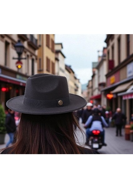 Fötr Kaşe Ayarlanabilir Ipli Sert Kovboy Şapkası