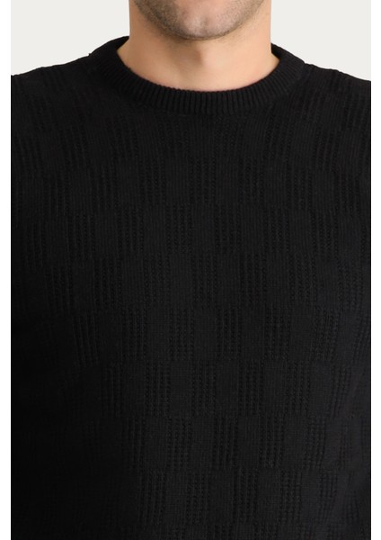 Bisiklet Yaka Regular Fit Yünlü Desenli Triko Kazak indirimleri