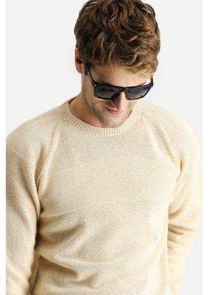 Bisiklet Yaka Slim Fit Dar Kesim Dikişsiz Desenli Yünlü Triko Kazak fiyatları