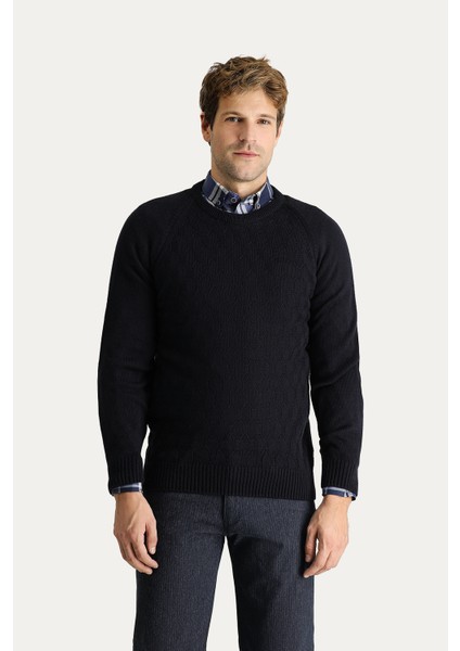 Bisiklet Yaka Regular Fit Desenli Triko Kazak modelleri