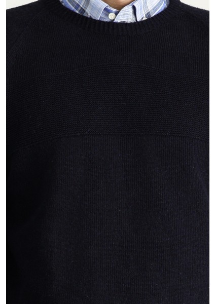 Bisiklet Yaka Slim Fit Dar Kesim Dikişsiz Desenli Yünlü Triko Kazak indirimleri