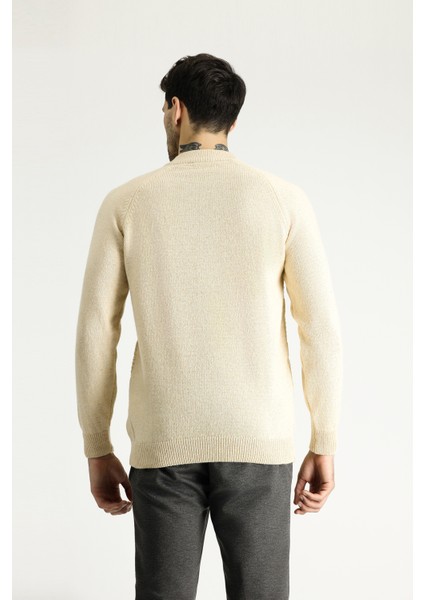 Yarım Balıkçı Yaka Slim Fit Dar Kesim Desenli Yünlü Triko Kazak indirimleri