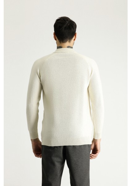 Yarım Balıkçı Yaka Slim Fit Dar Kesim Desenli Yünlü Triko Kazak indirimleri