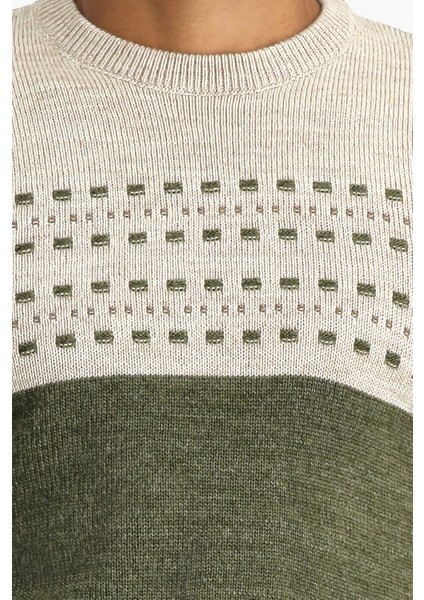 Bisiklet Yaka Slim Fit Dar Kesim Desenli Triko Kazak indirimleri