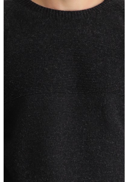 Bisiklet Yaka Slim Fit Dar Kesim Dikişsiz Desenli Yünlü Triko Kazak indirimleri