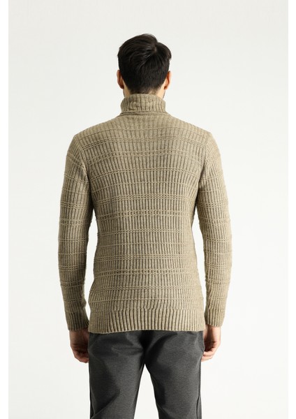 Balıkçı Yaka Slim Fit Dar Kesim Desenli Triko Kazak fırsatları