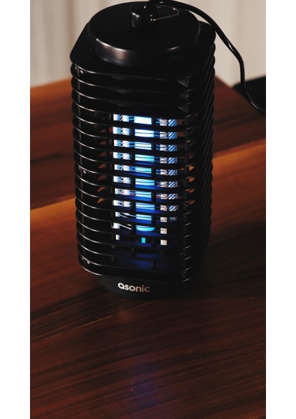 S23 Pro Siyah 3 Watt Açılabilen Alt Kapak Kokusuz Taşınabilir LED Mavi Işıklı Sinek Öldürücü