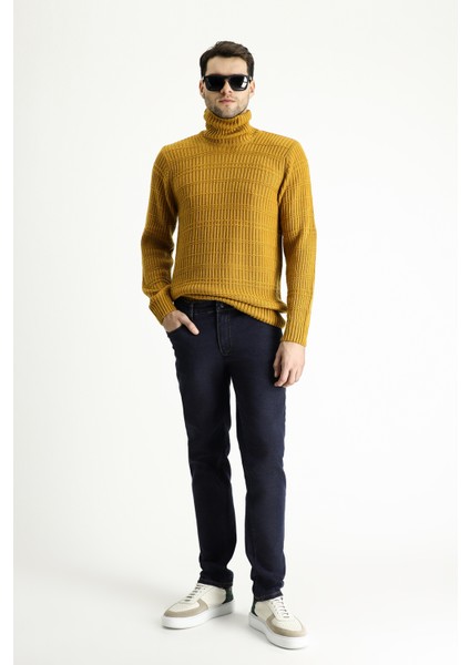 Balıkçı Yaka Slim Fit Dar Kesim Desenli Triko Kazak fiyatları