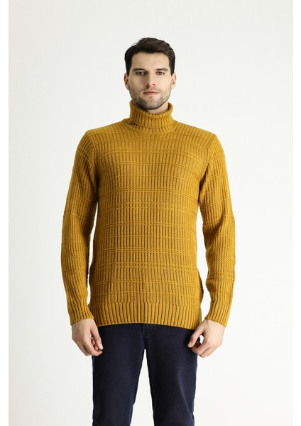 Balıkçı Yaka Slim Fit Dar Kesim Desenli Triko Kazak modelleri