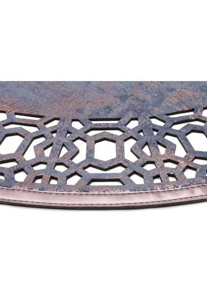 Oberndorf Mavi Modern Etnik Desenli Deri Halı fiyatları