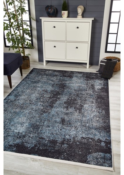 Sari Lacivert Modern Etnik Desenli Makinada Yıkanabilir Hav Toz Vermez Leke Tutmayan Kaymaz Taban Dijital Makine Baskı Salon Yolluk Mutfak Halı modelleri