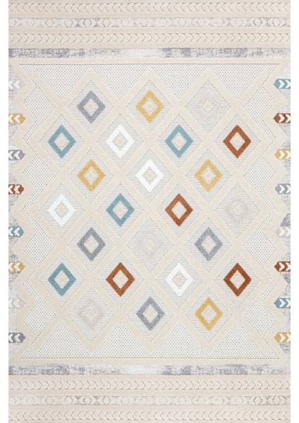 Multi Geometrik Etnik Modern Desenli Pamuk Makinada Yıkanabilir Hav Toz Vermez Leke Tutmayan Kaymaz Taban Dijital Makine Baskı Salon Yolluk Mutfak Halı