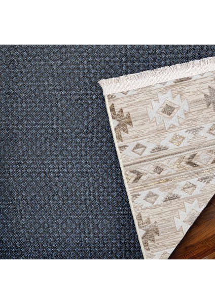 Bej Geometrik Etnik Modern Desenli Pamuk Makinada Yıkanabilir Hav Toz Vermez Leke Tutmayan Kaymaz Taban Dijital Makine Baskı Salon Yolluk Mutfak Halı indirimleri