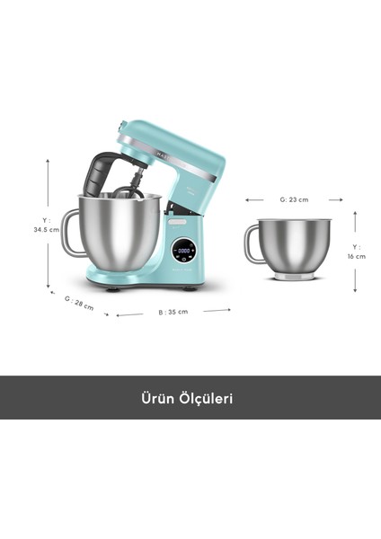 Mastermaid Chef Ultra D2000W Dijital Ekranlı Hamur Yoğurma Makinesi Tiffany 7 L fiyatları