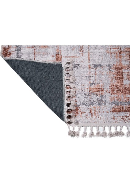 Capelle Modern Turuncu Polyester Dikdörtgen Modern Desenli Pamuk Makinada Yıkanabilir Hav Toz Vermez Leke Tutmayan Kaymaz Taban Dijital Makine Baskı Salon Yolluk Mutfak Halı modelleri