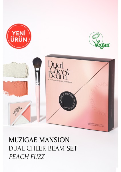 Allık Paleti + Fırça Seti Muzıgae Mansıon Dual Cheek Beam Set (02 Peach Fuzz)