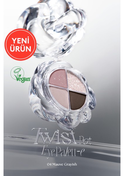 Ipeksi Dokulu 4'lü Far Paleti Muzıgae Mansıon Twist Pot Eye Palette (04 Mauve Grayish)