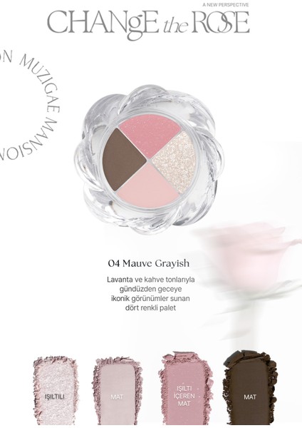 Ipeksi Dokulu 4'lü Far Paleti Muzıgae Mansıon Twist Pot Eye Palette (04 Mauve Grayish) fırsatları