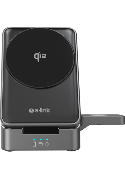 SW-CWF116 Telefon Kulaklık Akıllı Saat 15W 3 In 1 Magsafe Iq2 Kablosuz Şarj Cihazı Siyah fırsatları