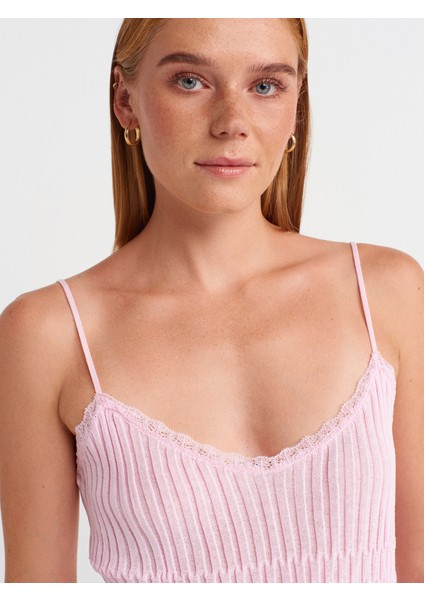 10792 Askılı Ince Dokulu Triko Bluz-Pembe modelleri