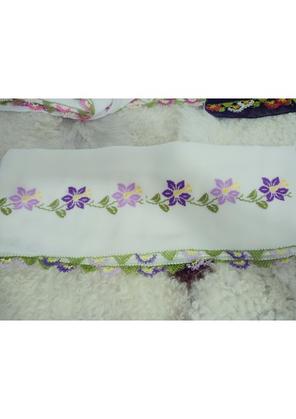 El Emeği Nakış Işlemeli Iğne Oyalı Namaz Örtüsü Çeyizlik Mevlit Başörtüsü Krep Kumaş 145X75 cm modelleri