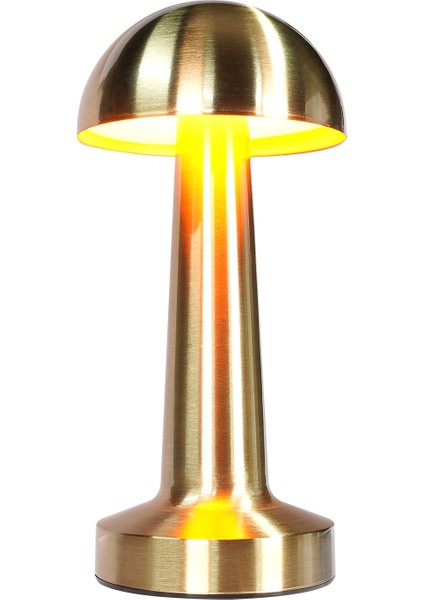 Dokunmatik Mantar Masa Lambası 3 Işık Renkli Şarjlı Dokunmatik Dekoratif Masa Lambası Metal