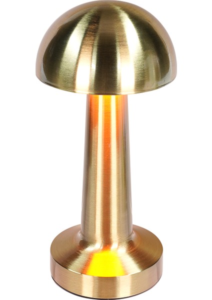 Dokunmatik Mantar Masa Lambası 3 Işık Renkli Şarjlı Dokunmatik Dekoratif Masa Lambası Metal