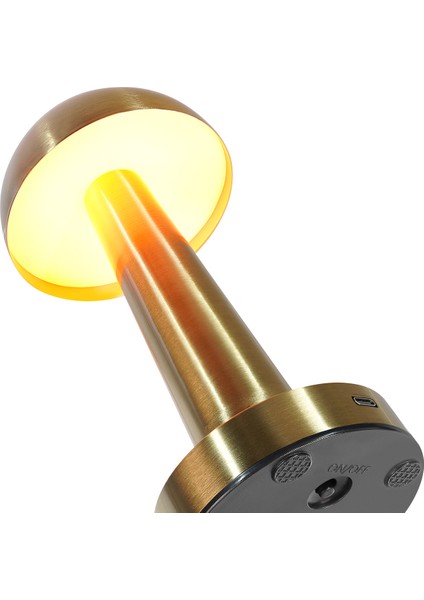 Dokunmatik Mantar Masa Lambası 3 Işık Renkli Şarjlı Dokunmatik Dekoratif Masa Lambası Metal