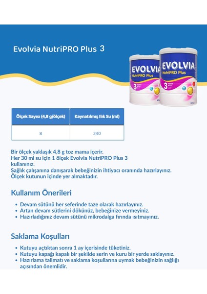 Nutripro Plus 3 Devam Sütü 800 gr 3 Adet modelleri