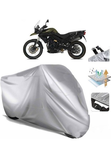 | Triumph Tiger 800 Xc Arka Çanta (Bağlantı Tokalı) Uyumlu Solarblock Uyumlu Motosiklet Brandası | Su Geçirmez, %99 UV, Yansıtıcı Gümüş Üst fiyatları