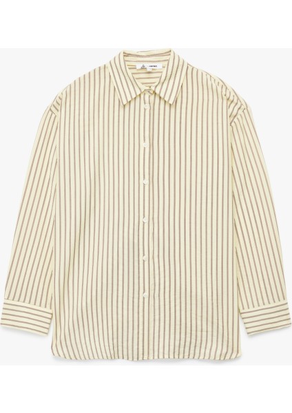 Düğmeli Uzun Kollu Klasik Yaka Oversize Viskon Gömlek modelleri