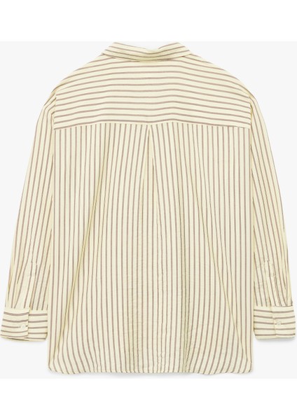 Düğmeli Uzun Kollu Klasik Yaka Oversize Viskon Gömlek fırsatları