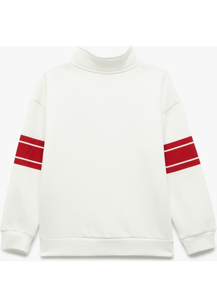 Şardonlu Uzun Kollu Yarım Fermuarlı Dik Yaka Sweatshirt fiyatları