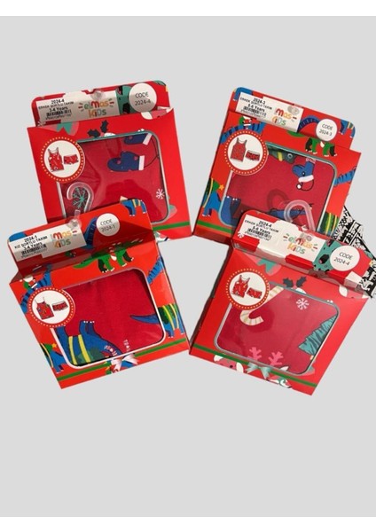 Erkek Çocuk Pamuklu Yeni Yıl Temalı Çam Ağacı Desenli Kutulu Atlet Boxer Takımı fırsatları