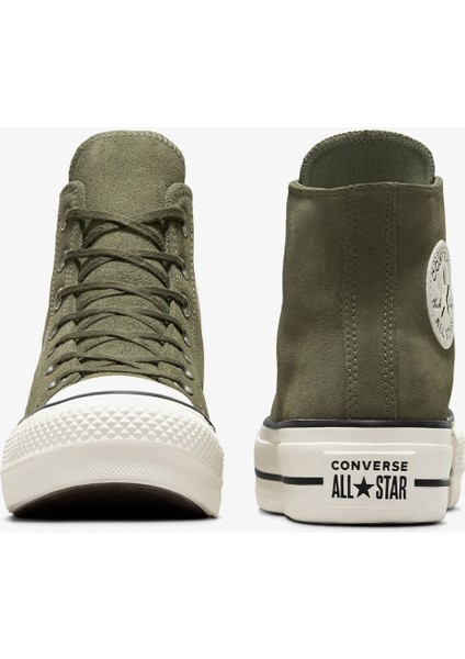 Chuck Taylor All Star Lift Unisex Yeşil Süet Platform Sneaker modelleri