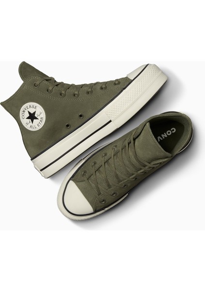 Chuck Taylor All Star Lift Unisex Yeşil Süet Platform Sneaker