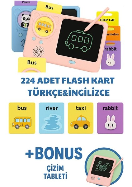 Sihirli Sesli Çizim Tableti Eğitici Oyuncak Çocuk-Türkçe&ingilizce Öğretici Resim Tableti
