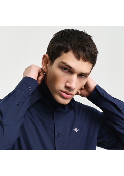 Erkek Lacivert Slim Fit Gömlek modelleri